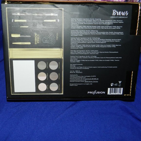 Brows Complete 19 Piece Complete Brow Kit Profusion Cosmetics NWT!🆕 📦🏃🏻💨 - Picture 14 of 16